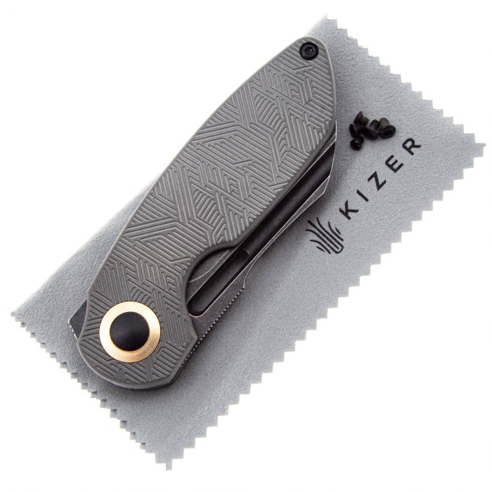 Складной нож Kizer October Black, сталь CPM-20CV, рукоять титан