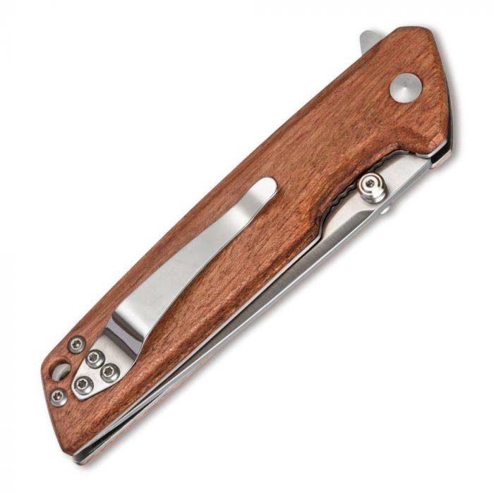 Складной нож Magnum Straight Brother Wood - Boker 01MB723, сталь 440A Satin, рукоять дерево, коричневый