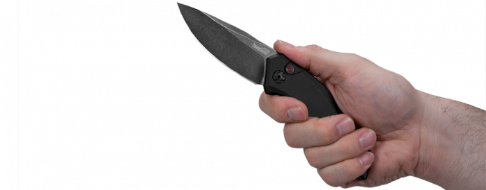 Полуавтоматический складной нож Launch 1 - Kershaw 7100BW, сталь Crucible CPM® 154, рукоять анодированный алюминий, чёрный