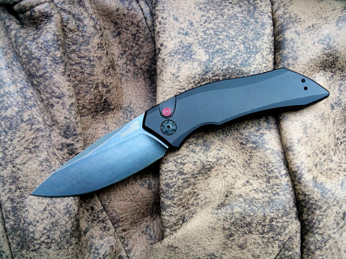 Полуавтоматический складной нож Launch 1 - Kershaw 7100BW, сталь Crucible CPM® 154, рукоять анодированный алюминий, чёрный