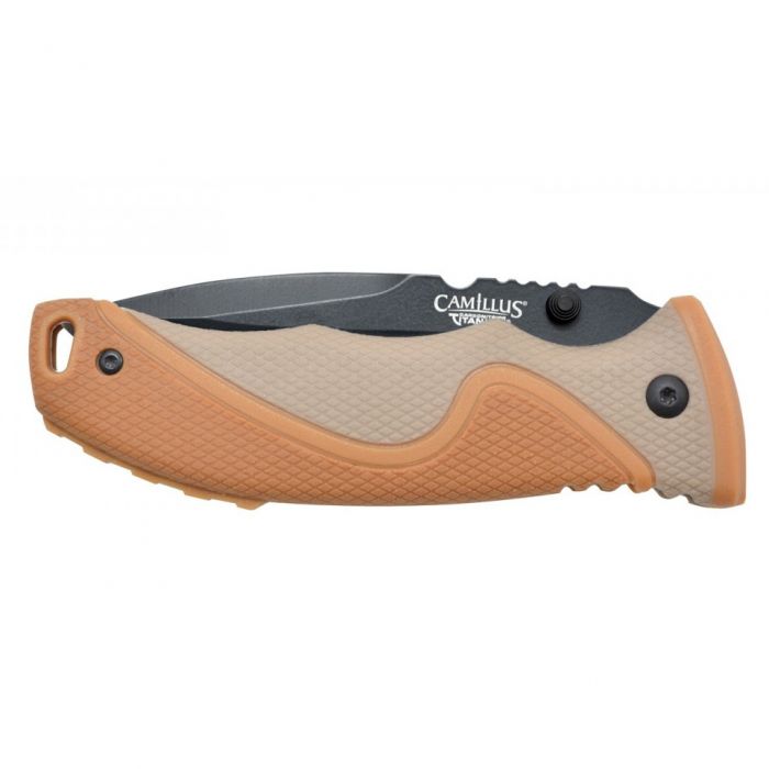 Нож складной Camillus Les Stroud San Bushmen, сталь 440А, рукоять Zytel®, коричневый