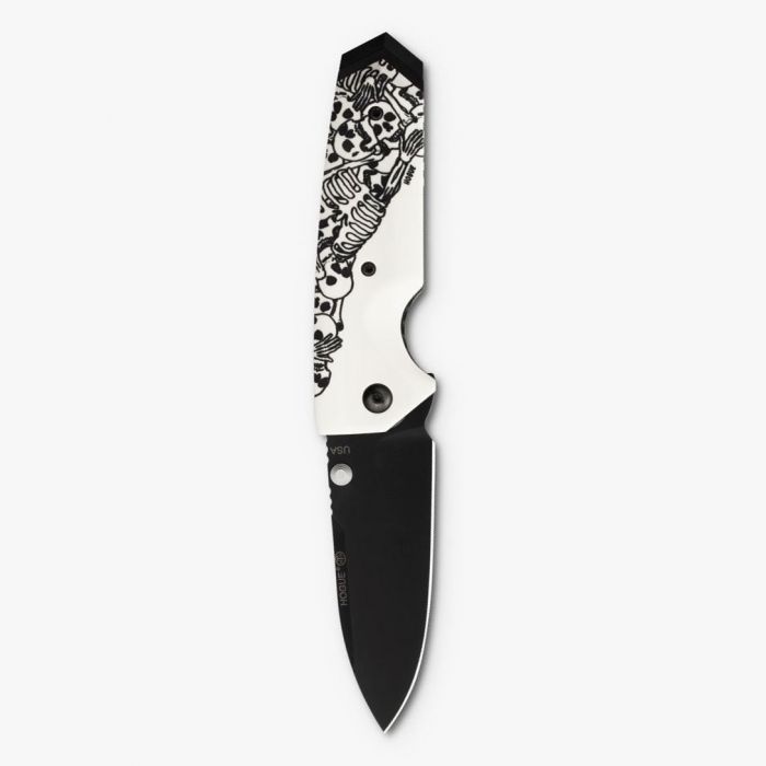Нож складной туристический Hogue EX-02 Spear Point Skulls & Bones, сталь 154CM, рукоять ABS-пластик