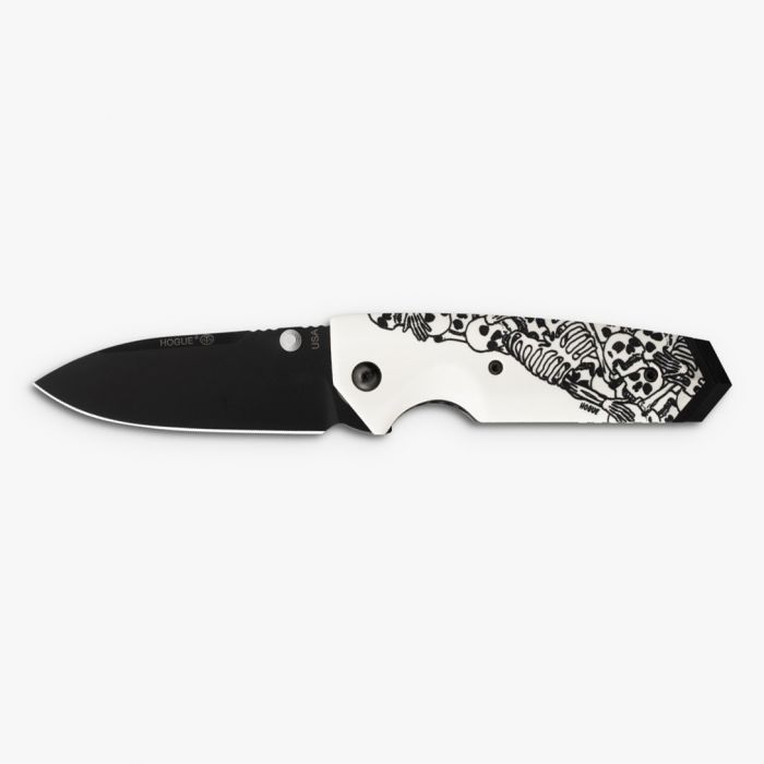 Нож складной туристический Hogue EX-02 Spear Point Skulls & Bones, сталь 154CM, рукоять ABS-пластик